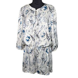 Melissa McCarthy Seven7 Blue V-Neck Tie Waist Babydoll Top Women's size 1X